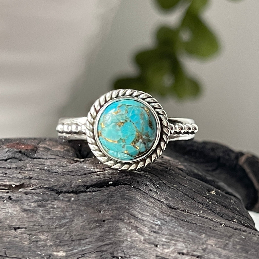 sterling silver turquoise stone ring