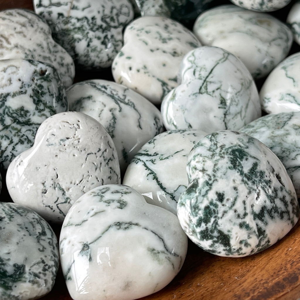 tree agate mini heart