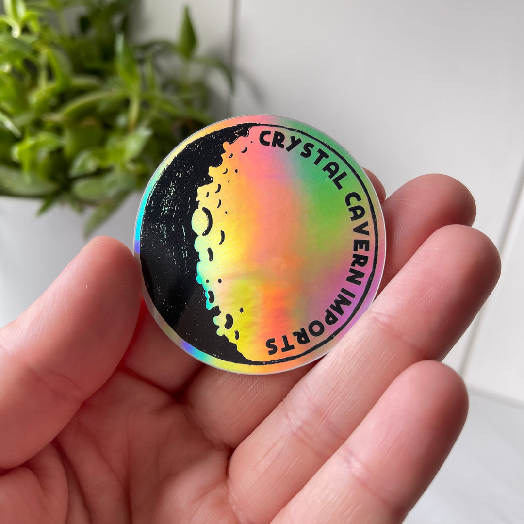 Holographic Moon Waterproof Vinyl Sticker