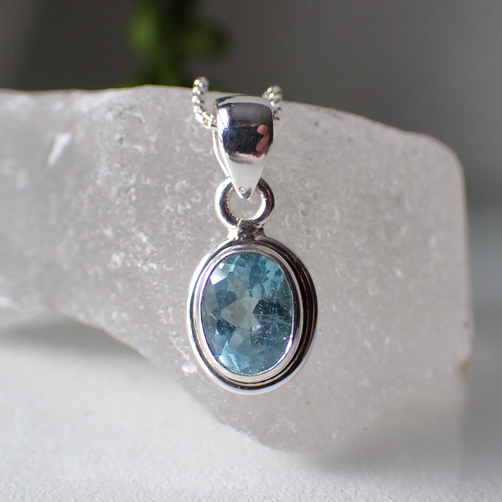 sterling silver blue topaz stone crystal earrings