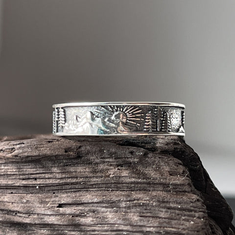 silver landscape ring