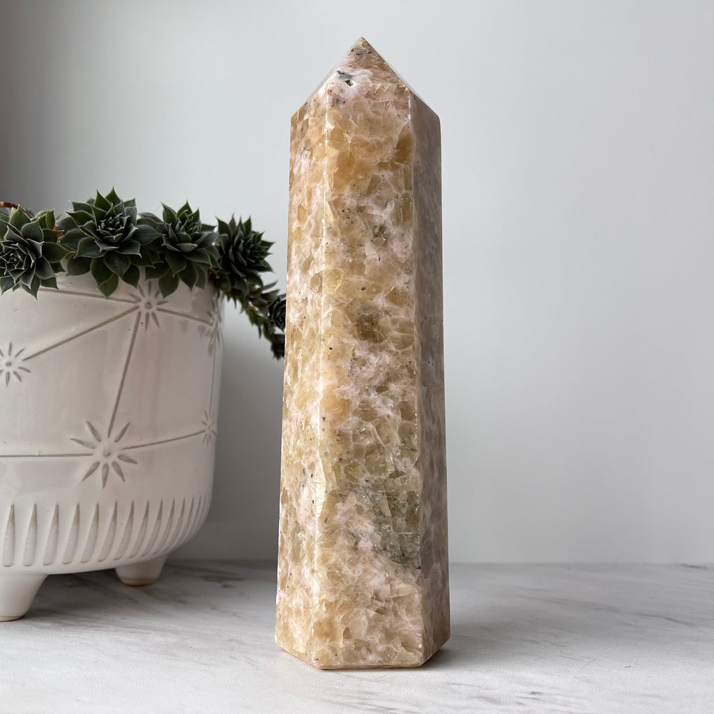 pink calcite tower