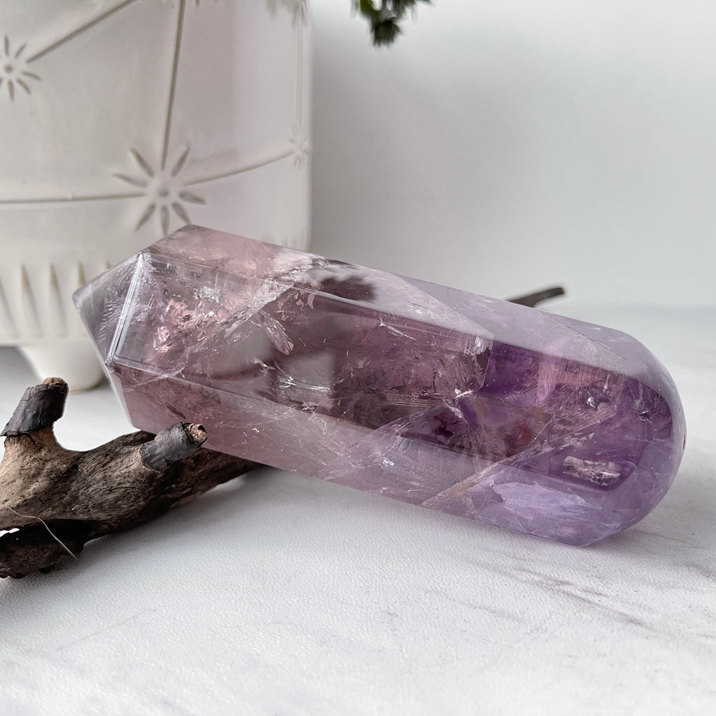 Amethyst crystal stone wand