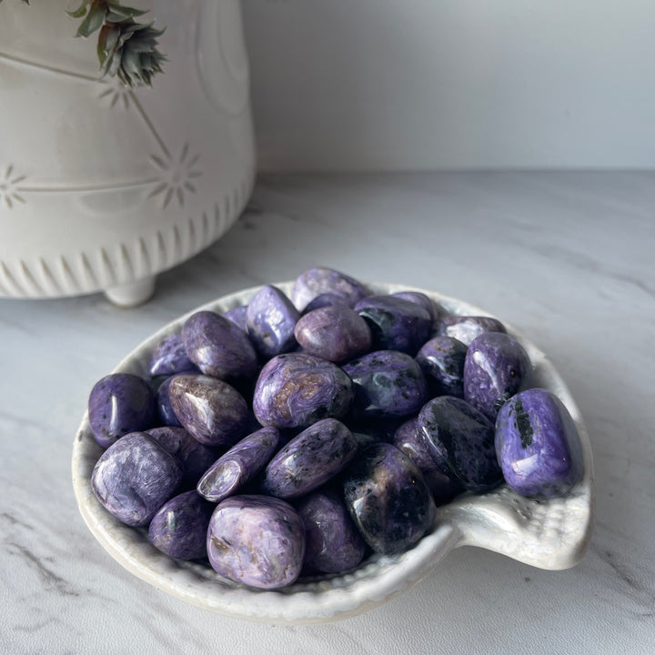 charoite purple stone crystal pocket stone worry 
