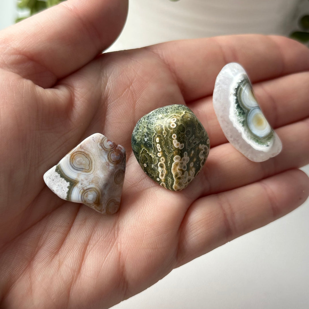 Extra Quality 8th Vein Ocean Jasper Tumbles - Choose Your Own Set of Three