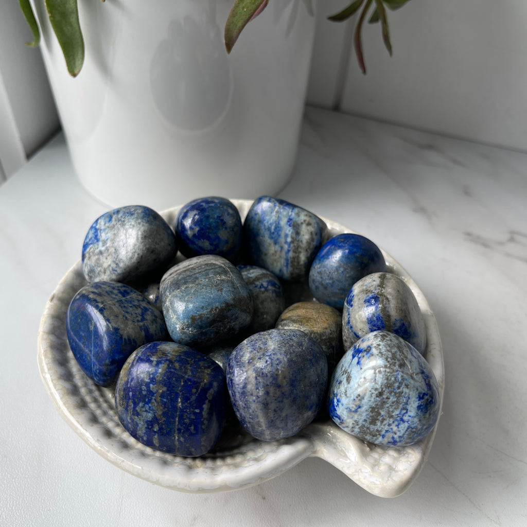 lapis lazuli crystal pocket worry tumbled stone
