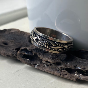 sterling silver fidget spinner ring