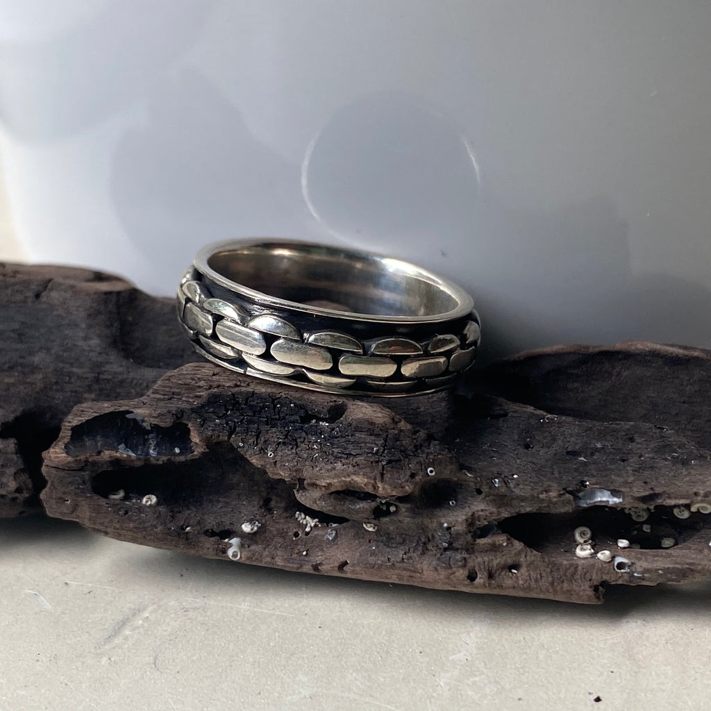 sterling silver spinner fidget ring