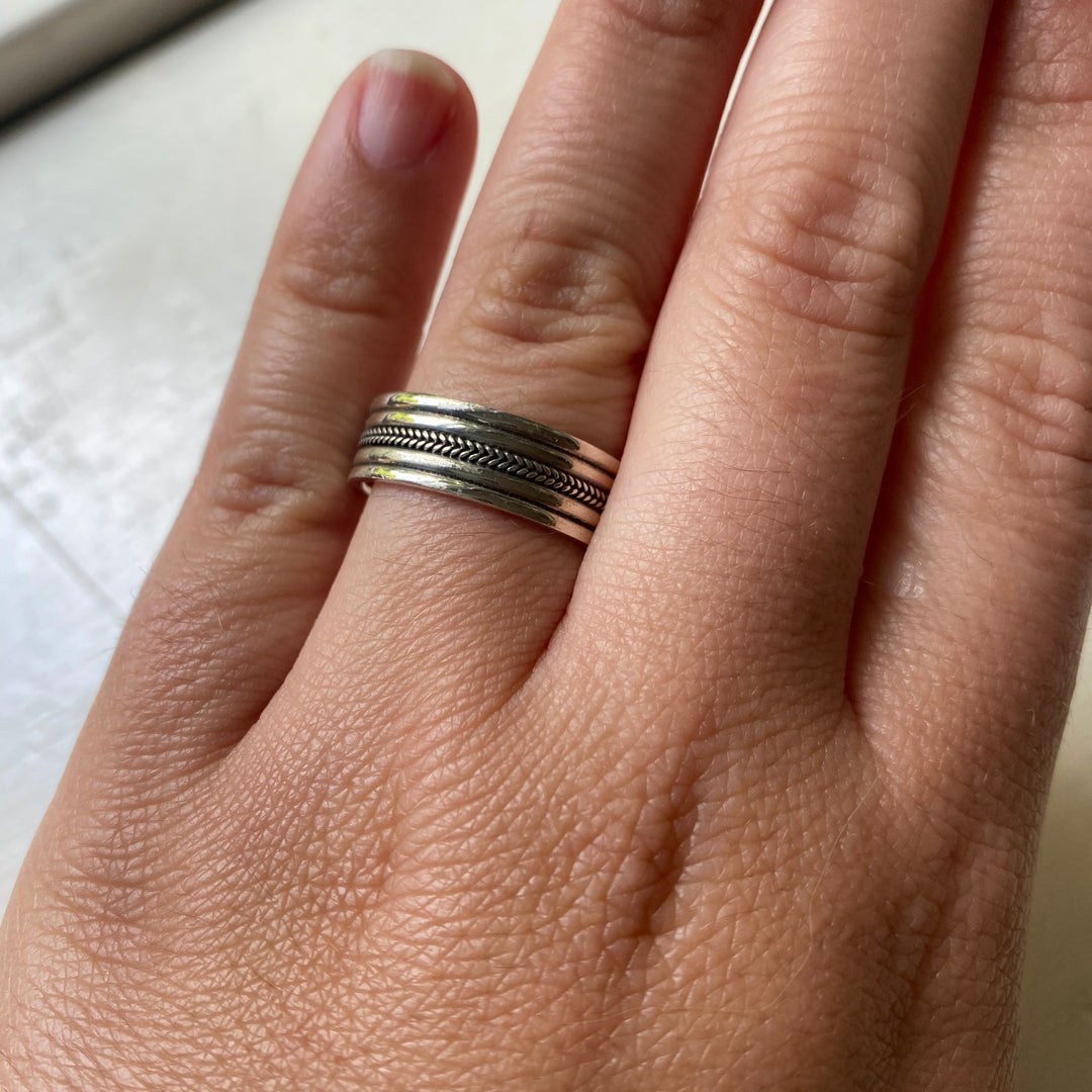 Sterling Silver Wide Band Ring