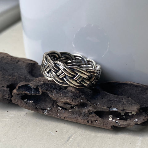 sterling silver braided ring