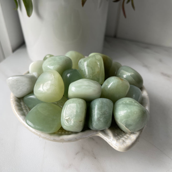 jade tumbled pocket worry stone crystal