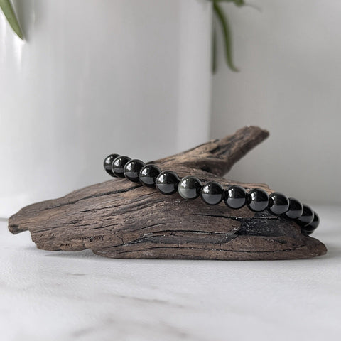 obsidian 6 mm gemstone bracelet