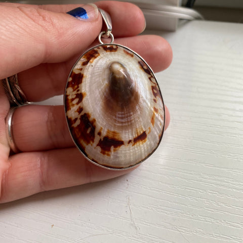 Sterling Silver Large Shell Pendant