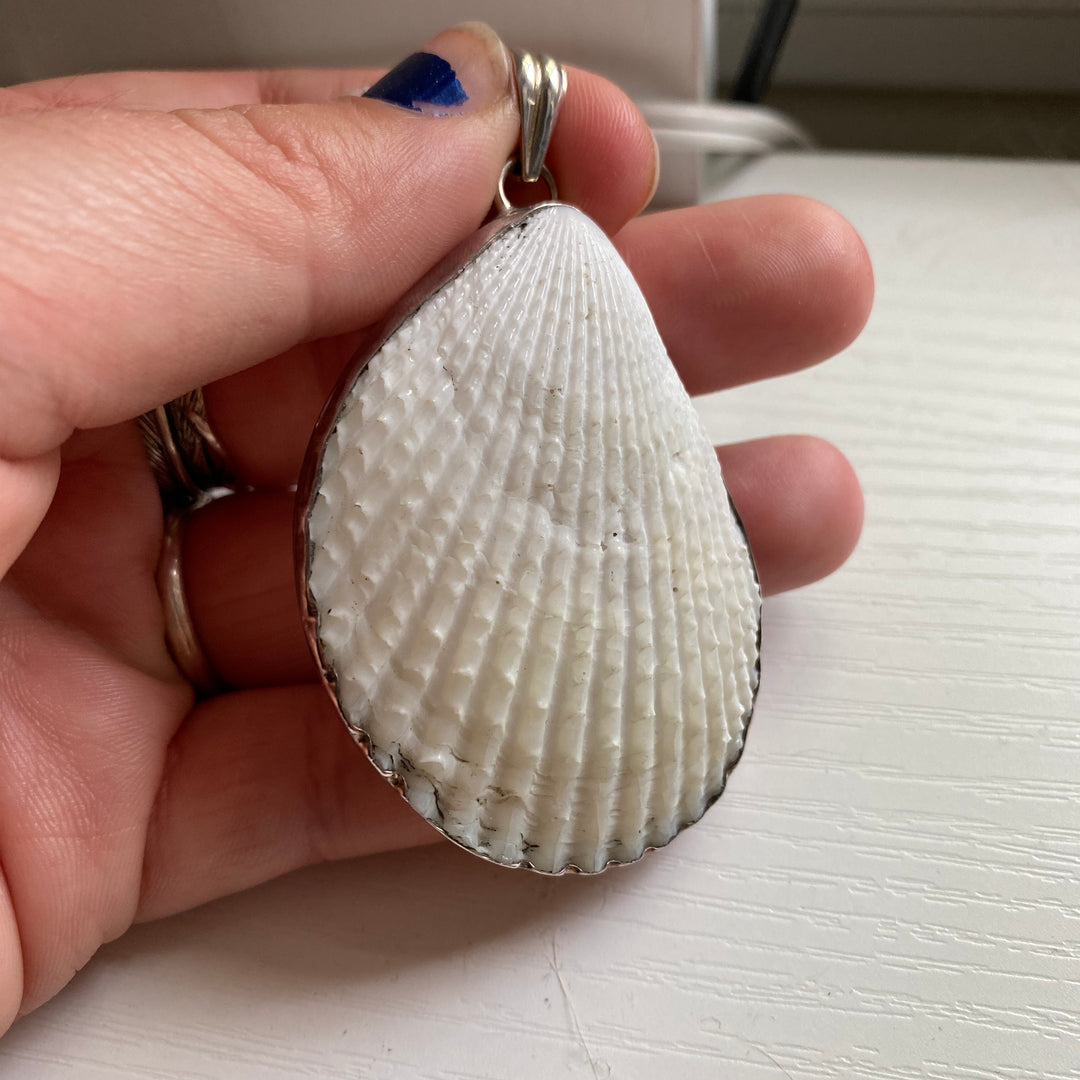 Sterling Silver Large Shell Pendant