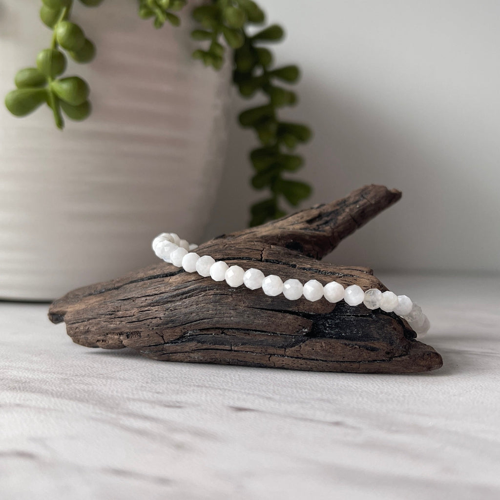 rainbow moonstone faceted gemstone bracelet