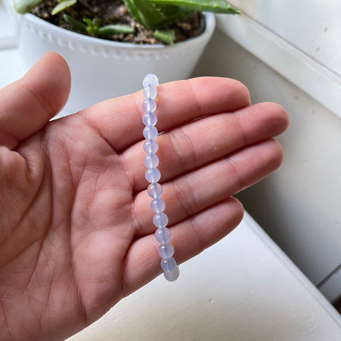 Chalcedony Gemstone Energy Bracelet - 6 mm