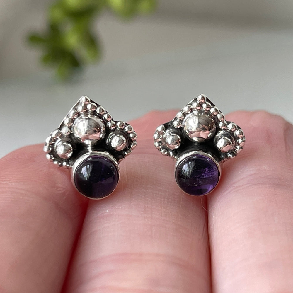 sterling silver amethyst earrings