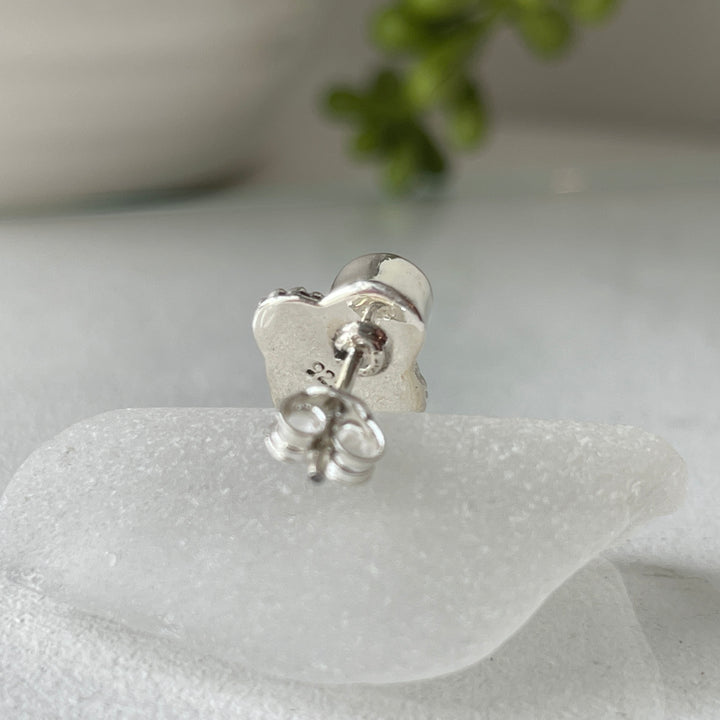 garnet sterling silver stone crystal stud earring