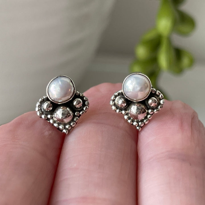 Pearl Sterling Silver Studs