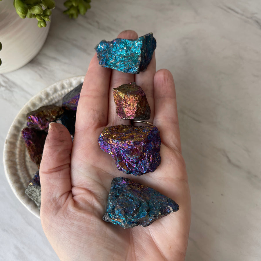 calcopyrite stone tumble pocket crystal healing stone