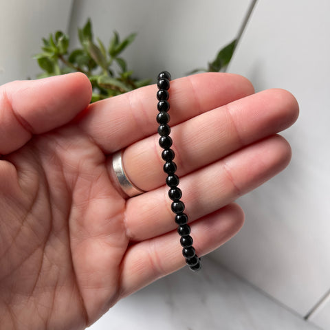 Black Obsidian Gemstone Energy Bracelet