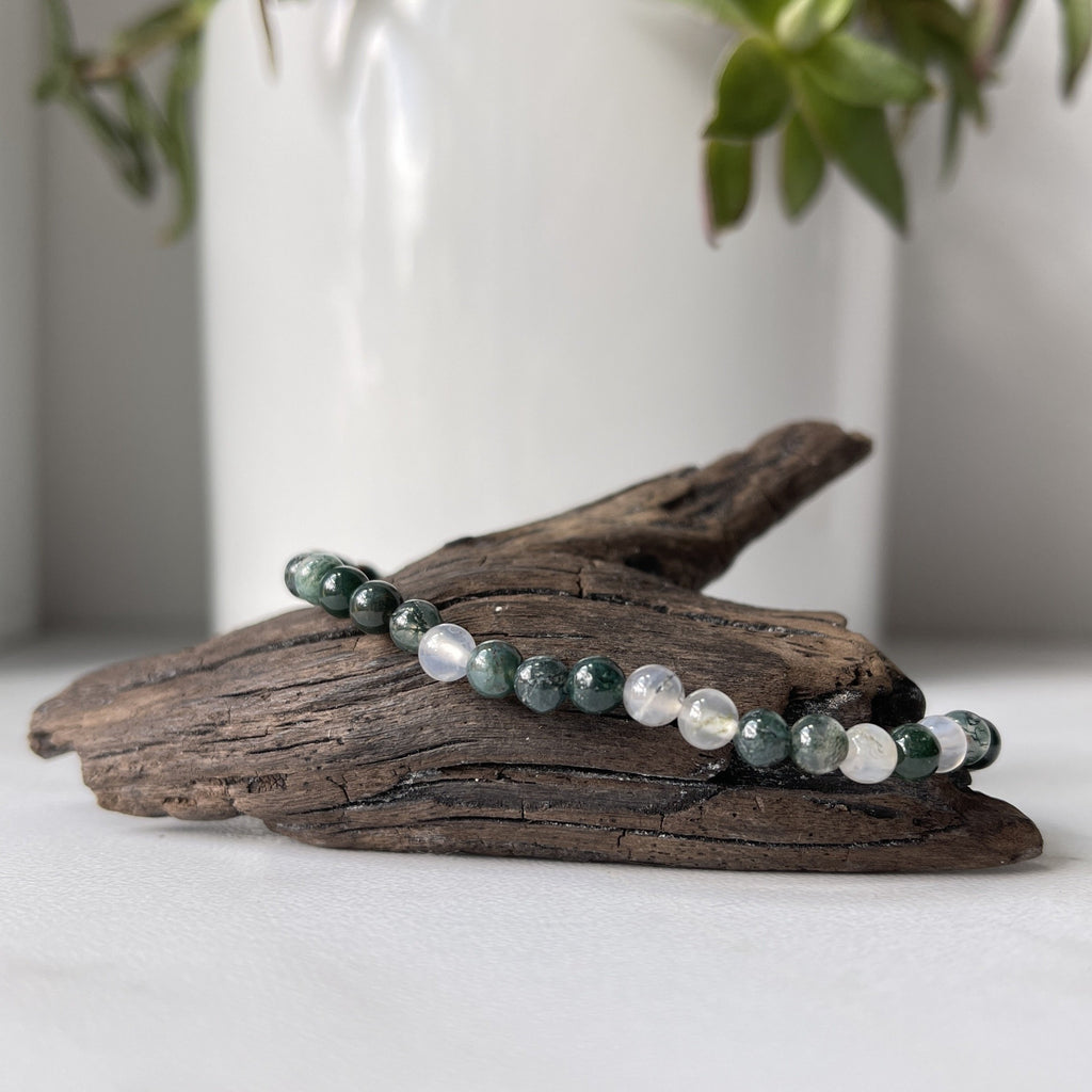 moss agate gemstone bracelet