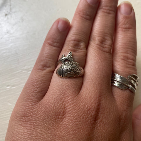 Sterling Silver Fish Ring