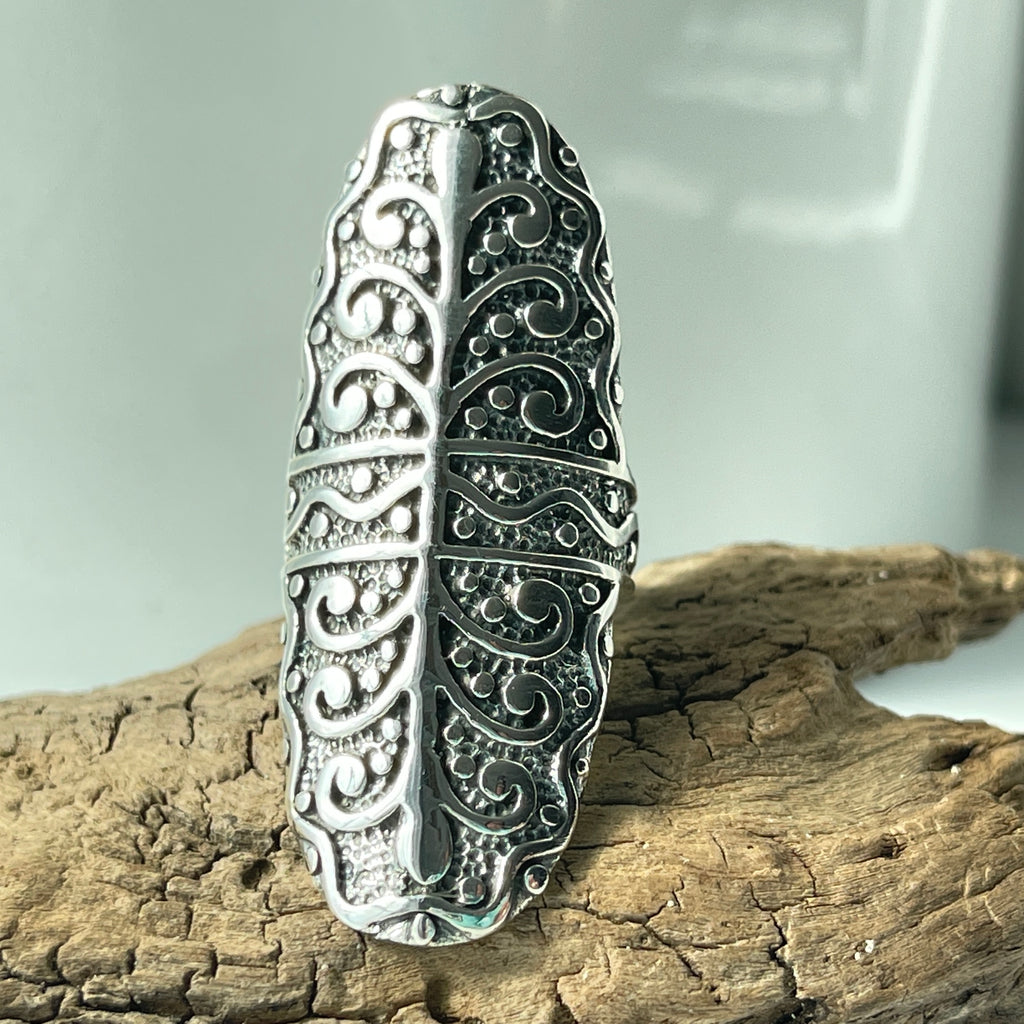 sterling silver shield ring