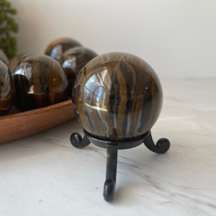 Tiger Iron Mini Sphere on Cute Stand