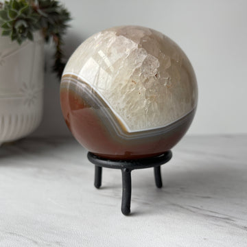 brown banded agate sphere