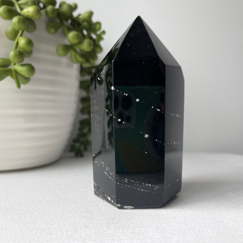 snowflake obsidian crystal stone tower 