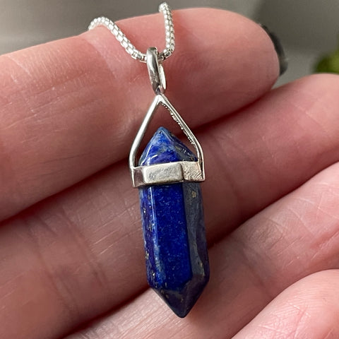 Lapis Point Sterling Silver Necklace