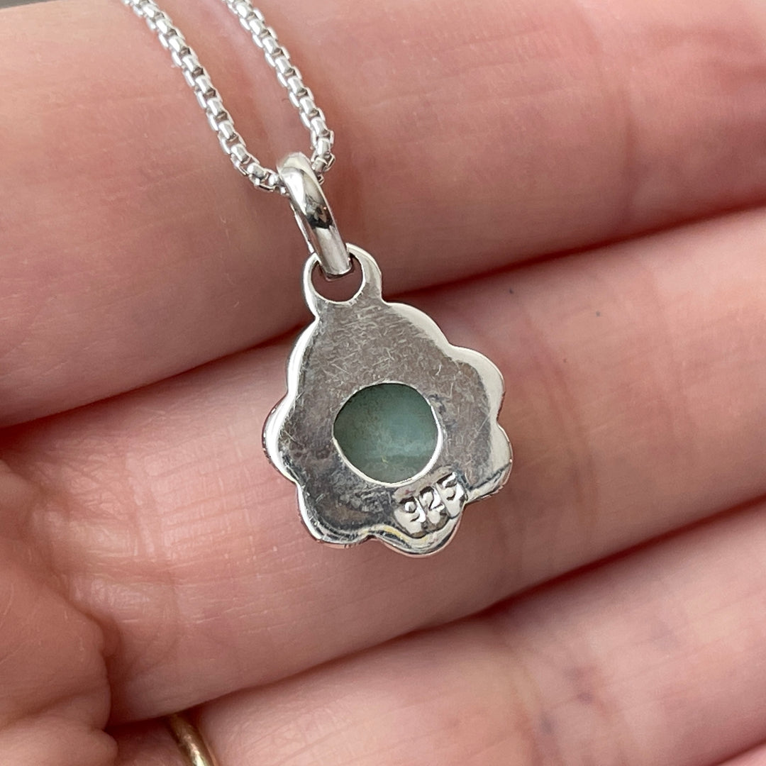 sterling silver amazonite simple charm pendant necklace