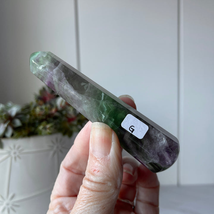 rainbow fluorite crystal fluorite stone wand