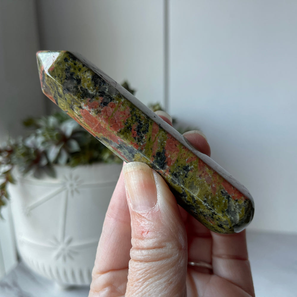 unakite stone crystal wand