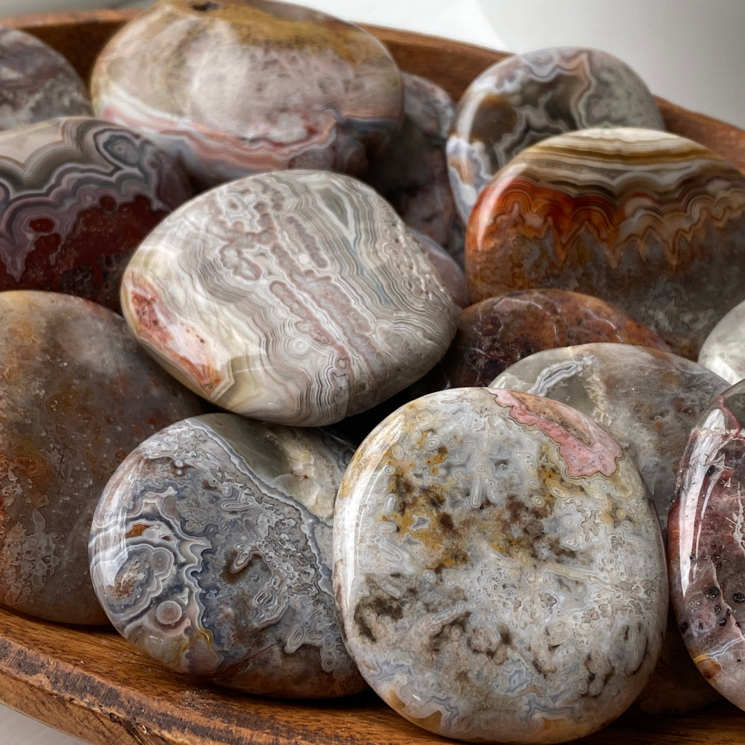 Crazy Lace Agate Worry Stone - Round