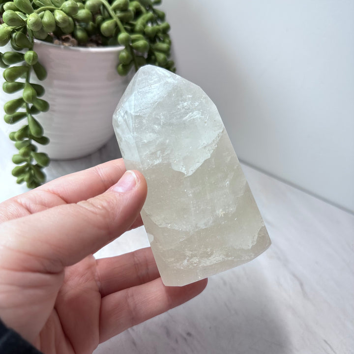clear quartz crystal stone tower point