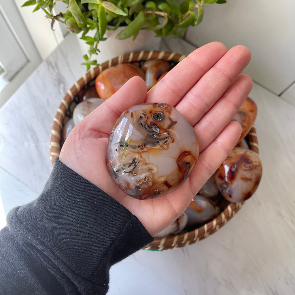 carnelian palm stone