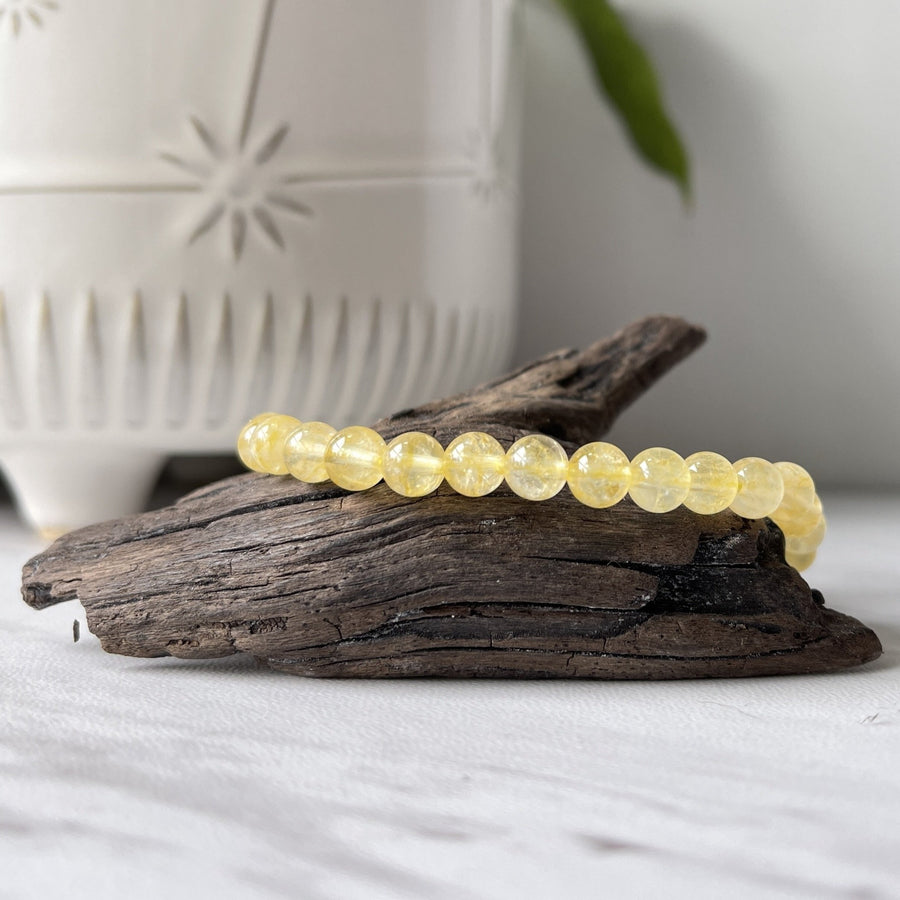 6 mm natural citrine gemstone bracelet