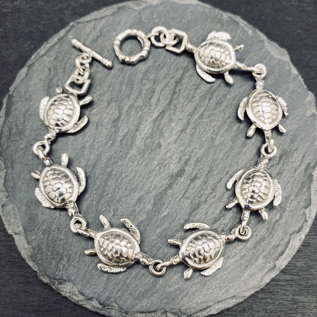 Sterling silver turtle bracelet