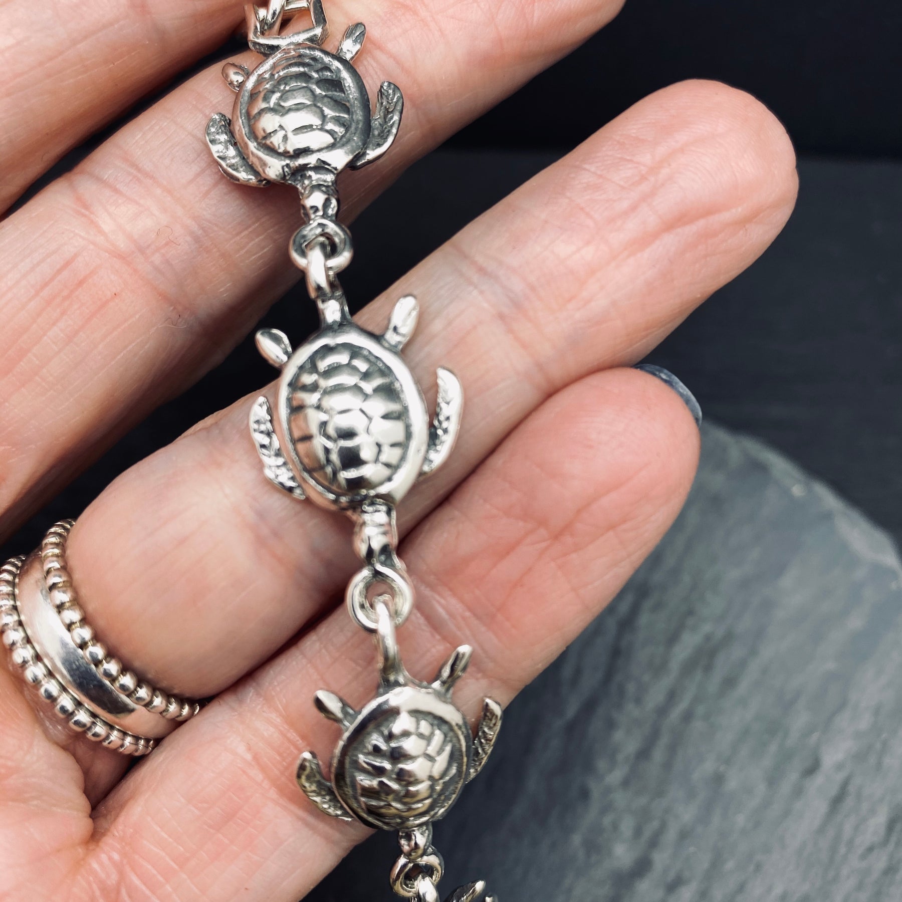 Sterling Silver Turtle Bracelet – crystal cavern imports