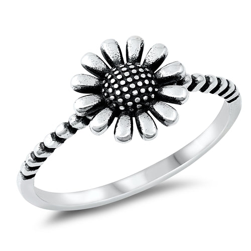 sterling silver sunflower ring