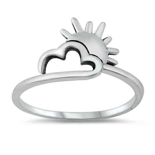 sterling silver cloud and sun ring