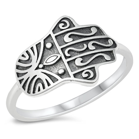 sterling silver hamsa hand ring