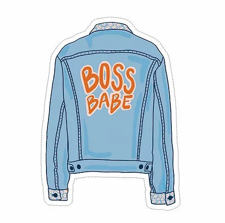 boss babe jean jacket waterproof vinyl sticker cabana
