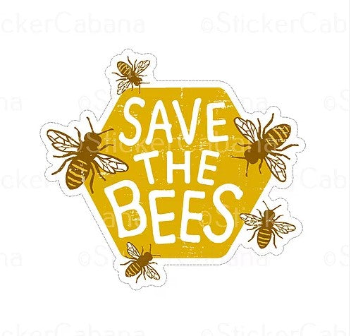 save the bees sticker cabana waterproof stickers