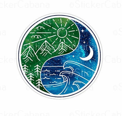 yin yang landscape sticker
