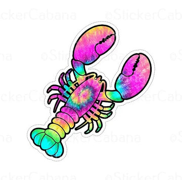 tie dye lobster waterproof vinyl sticker cabana