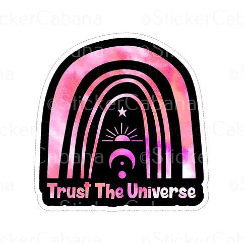 trust the universe sun moon rainbow waterproof sticker cabana vinyl