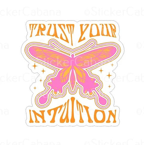 trust your intuition butterfly vinyl waterproof sticker cabana